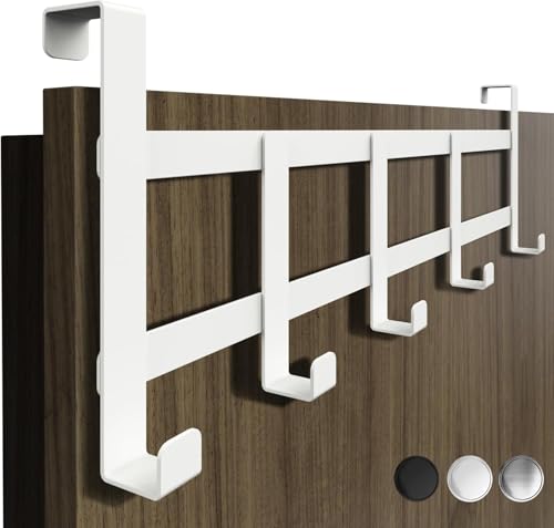 4happy Türgarderobe zum Einhängen rostfreie kleiderhaken tür schließt perfekt Türahaken für Zimmertür und Schranktür weiß