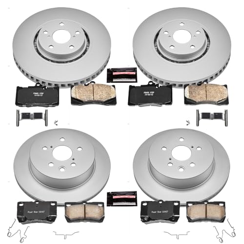 Image of PowerStop Front and Rear Brake Kit for Lexus GS350 2007-11 - Fully-Coated Disc Rotors with Z17 Ceramic Brake Pads Replacement, CRK4071