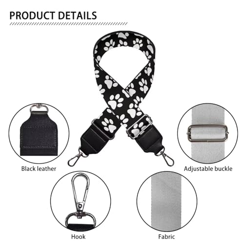 Image of Adjustable Purse Strap Replacement, Wide Shoulder Canvas Bag Strap, Crossbody Handbag Strap