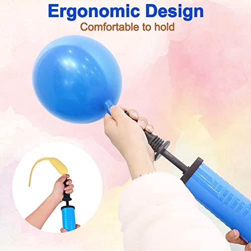 2 stuks ballonpompset, handmatige ballonpomp voor het handmatig opblazen van ballonnen, willekeurige kleuren