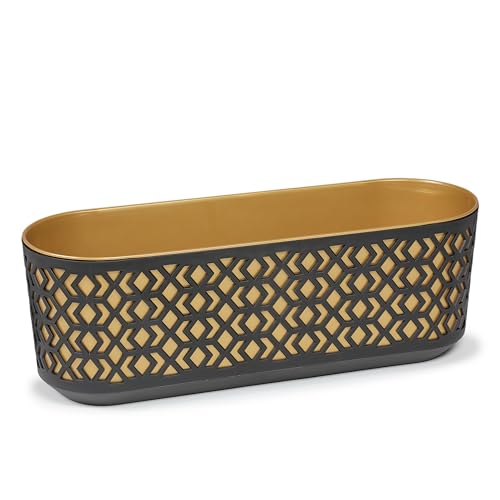 KONZEPT Jardinera para balcón, grande de 60 cm, maceta alargada para el alféizar de la ventana, para exterior e interior