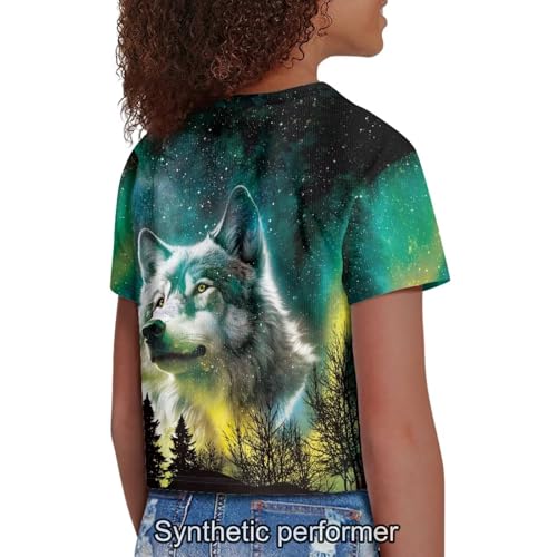 Image of 4th of July Shirt for Girls 7-8 Years US Flag Crop Tops Kids Outfit Independent Day Graphic Tee-