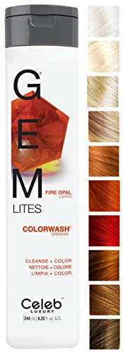 Celeb Luxury Gem Lites Colorwash: Fire Opal Copper, Color Depositing Shampoo, 10 Traditional