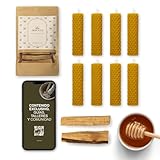 BESOULS 8 Velas de Miel de Abeja + REGALO 2 Palo Santo Ritual Mágico Buena Suerte 11/22 Velas Decorativas Hechas a Mano velas de miel para rituales Detalles para Regalar (8)