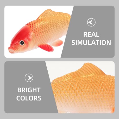Image of TOYANDONA 2pcs Koi Fish Statues Realistic Aquarium Decor for Fish Tanks Adorable Floating Goldfish Figurines for Home and Garden Decoration Miniature Crafts