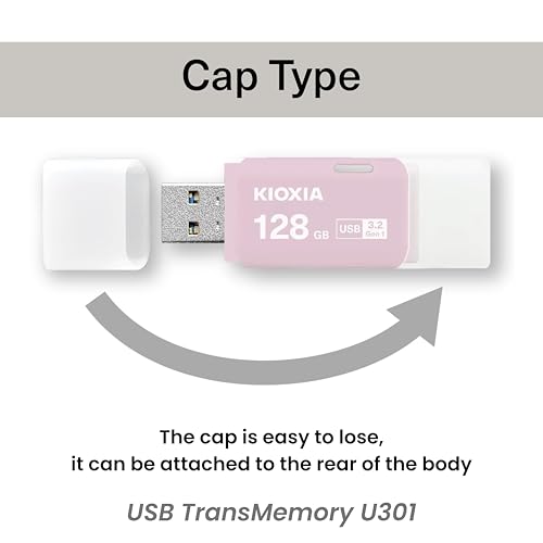Image of KIOXIA Former Toshiba Memory U301 128GB USB 3.2 Gen 1 Flash Drive - High-Speed, Compact, with 5 Years Warranty (Pink) Made in Japan