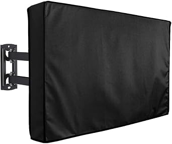 Outdoor Waterproof TV Cover 40-42" Universal Weatherproof Dustproof Black Flat Screen Cover with Remote Control Pocket Patio Television Protector for Outside LCD LED OLED TV Screens 40-42", Black