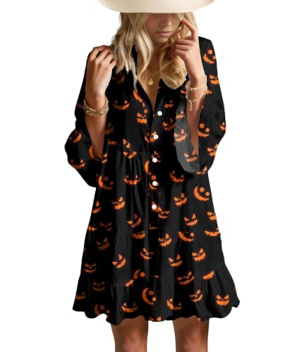 Image of Opemiby Summer Dresses for Women 2026 Flowy Ruffle 3 /4 Sleeve V Neck Tiered Casual Babydoll Boho Beach Mini Dress