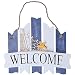 Juvale Welcome Sign Board - Home Inside Outside Decoration Beach Greeting Ocean Sea Net Star Fish 10" - Indoor/Outdoor Home/Oceanside/Sea & Shore Decor - Rope, Seashell, Starfish, Beach Theme