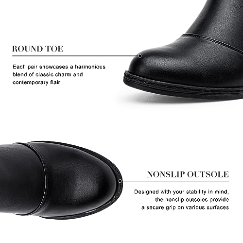 Vepose womens Women's Ankle Boots Chelsea Casual High Wedge Heel Shoes3