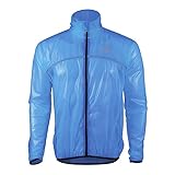 Morethan サイクル レインジャケット (ブルー/M/メンズ レディース) ロードバイク 雨具 軽量 防水 長袖 (速乾/反射/ポケット付) RVP-001