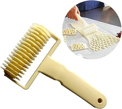 Image of New Convenient Kitchen Cooking Bakery Tool Plastic || Mould Netting Roller Cutter Rolling Cutter for Making - Dough Cookie Pie Pizza Perfect Pastry Lattice Croissant Pastry Baking White