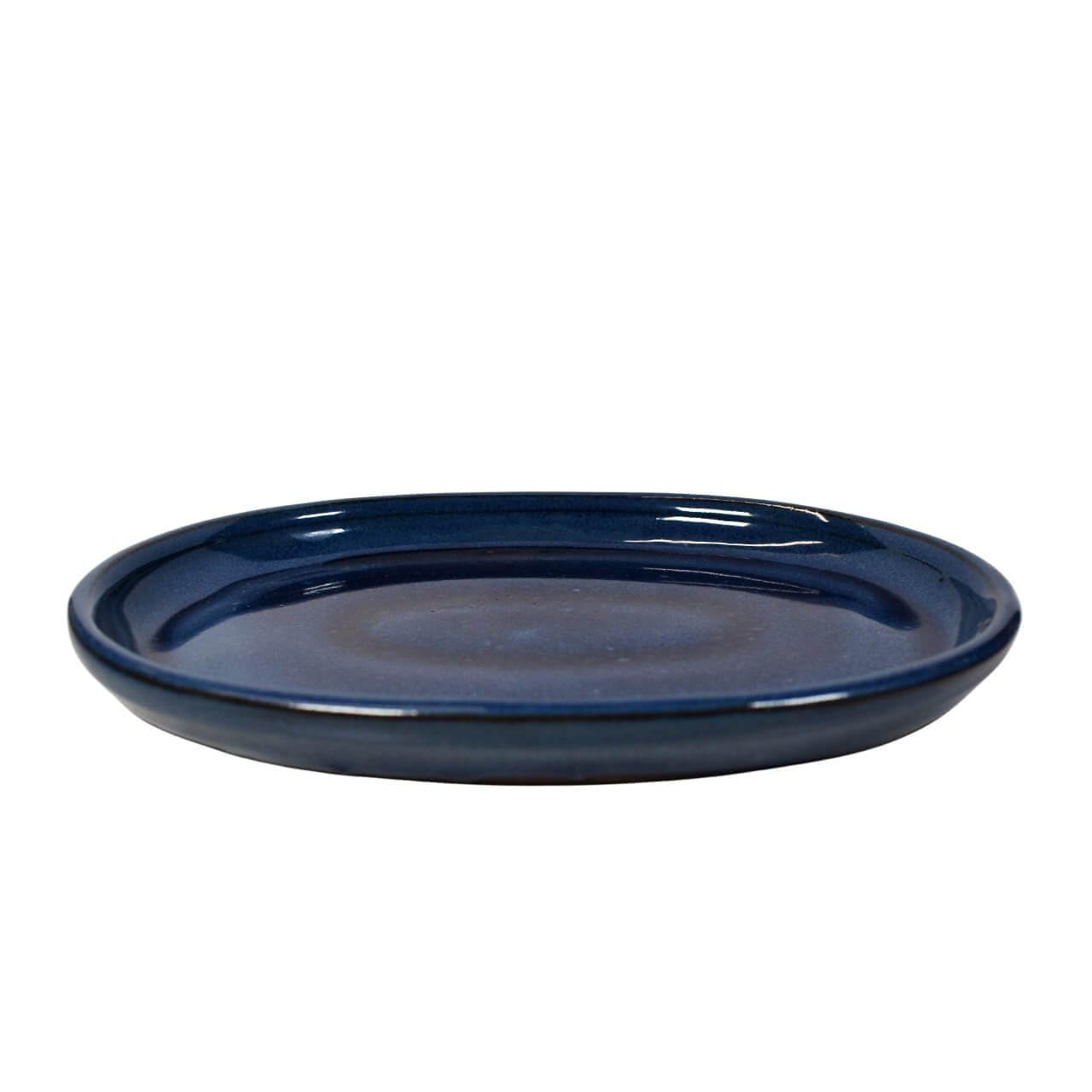 Yugen Bonsai Blue Bonsai Drip Tray - Oval - 210X165mm | Ceramic Bonsai Tray