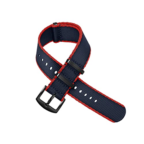Bracelet NATO 20mm en nylon noir et gris pour montre Omega Seamaster et Speedmaster