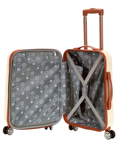 Image of Rockland Melbourne Hardside Expandable Spinner Wheel Luggage, Carry-On 20 inch, White
