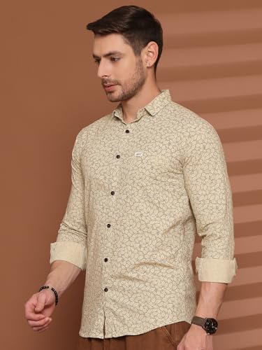Image of Majestic Man Printed Pure Cotton Slim Fit Casual Shirt