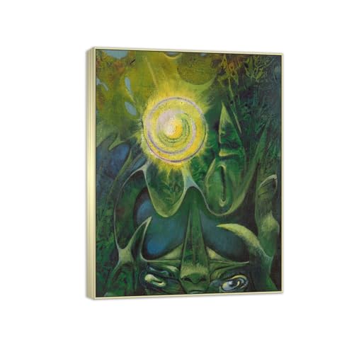 Tableau sur toile œil doré Max Ernst avec cadre de qualité supérieure argenté