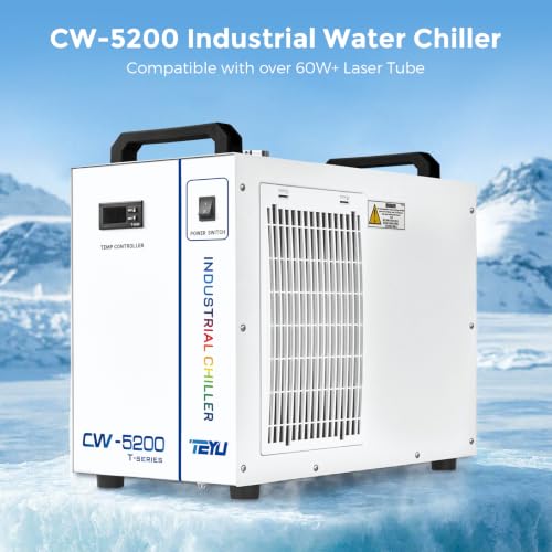 Image of Cloudray Water Chiller CW-5200DH 6L 0.81HP 3.43gpm, Water Cooler for for Tube Cooling, Compatible with 60W-150W, CO2 Laser Engraving & Cutting Machines