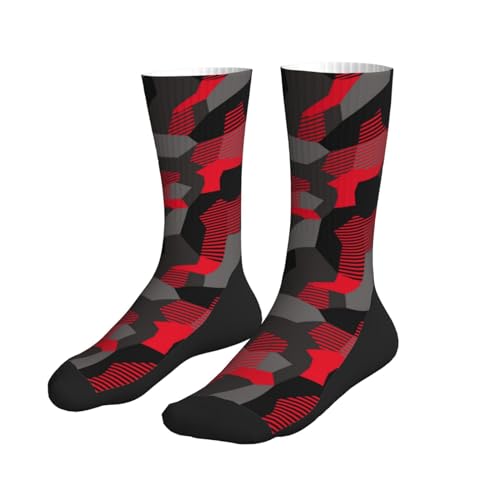 Work Socks for Men - Red Grey Black Camouflage Mens Socks, Crew Socks for Men Women Teens Gift4
