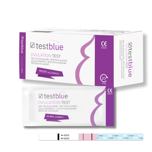 TestBlue Test de Ovulación en Tiras – Pack de 100 Pruebas de Fertilidad Femenina | Detecta tus Días Más Fértiles con Alta Precisión | Resultados Rápidos y Fiables en Casa