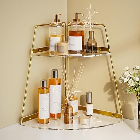 NiHome 2-Tier Acrylic Corner Organizer Cover