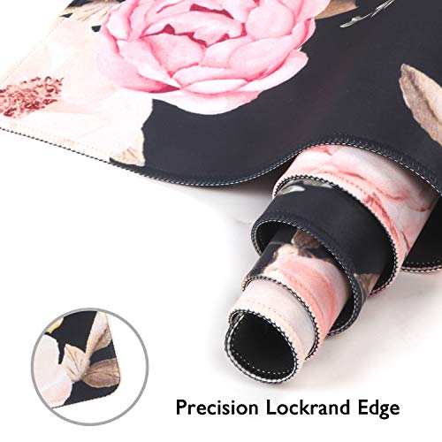 Image of iCasso Extended Gaming Mouse Pad (35.4x15.7 in), Large Non-Slip Rubber Base Mousepad with Stitched Edges, Waterproof Keyboard Mouse Mat Desk Pad for Work, Game, Office, Home - Peony
