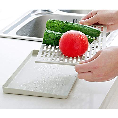 Dish Drying Rack with Drain Board Plastic Dish Drying Mat for Kitchen Sink Counter