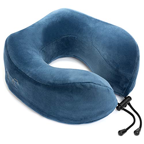 Hifye Memory Foam Travel Pillow - Neck Pillow for Pain Relief Sleeping, Chin in Any Sitting Position | Travel Accessory 100% Pure Memory Foam Pillow | Ideal for Men Women and Kids(Blue)