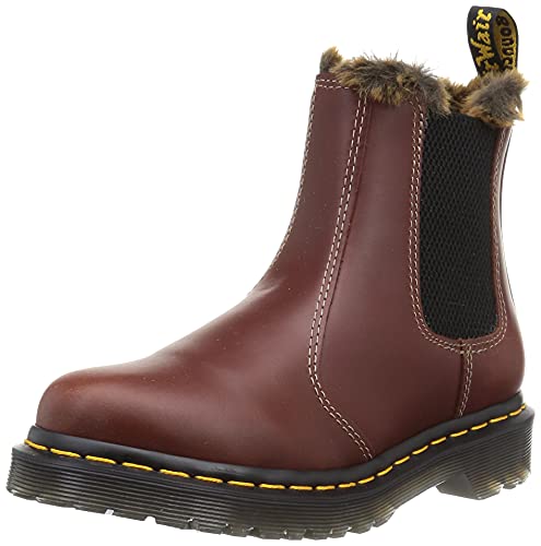 Dr. Martens Women's 2976 Leonore Fur Lined Chelsea Boots, Brown, 8 Medium US