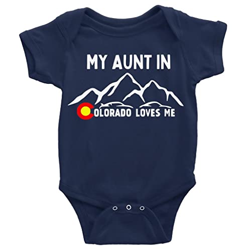 My Aunt in Colorado Loves Me Infant Romper Cotton Short Sleeve Playsuit for Baby