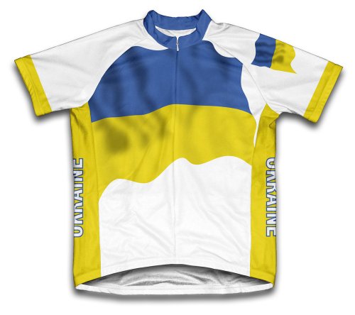 ScudoPro Ukraine Flag Short Sleeve Cycling Jersey for Men - Size 4XL