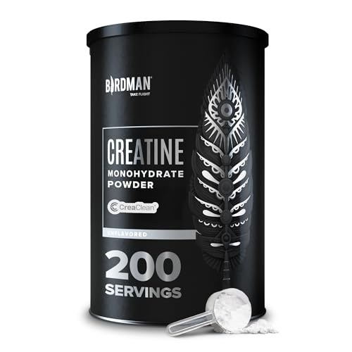 BIRDMAN Micronized Creatine Monohydrate Powder Muscle Recovery Caffeine Free Creatine Pre Workout Vegan Post Workout Gluten Free Sugar Free | 200 Servings (5 Grams Each) | 2.2lb.