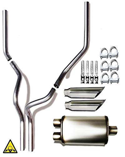 Northeastern Exhaust | Stainless Steel Dual Conversion Performance Exhaust Kit Compatible for Dodge Ram 1994-2004 | Free Clamps and Hangers Included | Automotive Replacement Part