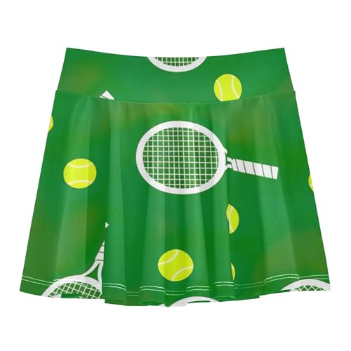 Tennis Balls Green Athletic Shorts for Girls Skorts Kids Tennis Skirts Cool Pink School Skirt 3t
