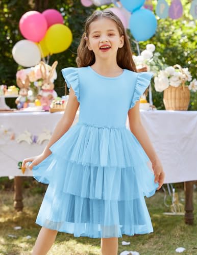 Arshiner Toddler Tutu Dress Girls Fluffy Tiered Summer Dresses Cute Party Tulle Sundress for Kids 2-7Y2