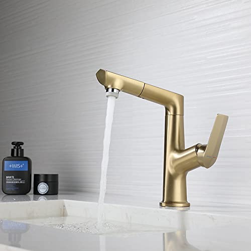 Mitigeur de lavabo extractible et réglable en hauteur noir pour salle de bain - 8