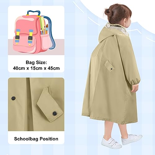 Image of LAMA Kids Raincoat with Hood, Lightweight Raincoat for Girls, Kid Long Rain Jacket