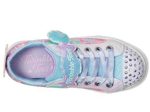SKECHERS Girls Twinkle Sparks-Underwater Magic Sneaker, White/Multi, 11 Little Kid3