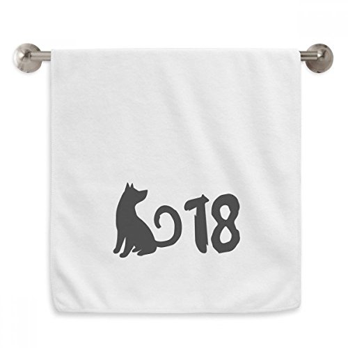 Serviette moelleuse chien mignon diadème blanche 33x74cm