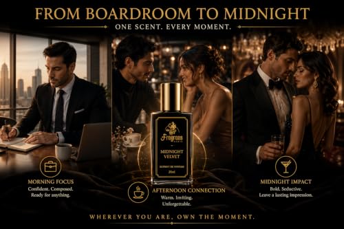 Image of Midnight Velvet Extrait de Parfum for Men & Women | Smokeless Tobacco Vanilla Luxury Perfume | Long Lasting Woody Spicy Fragrance | Date Night, Office | 20ml