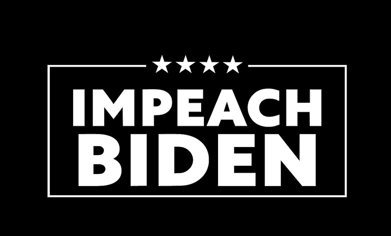 Impeach Biden Sticker - 5" Decal {White}- MAGA, Pro Trump, Donald Trump, Anti Biden, Biden for Prison Keep American Great, Trump for President Sticker, Vinyl, Trump 2024 President Trump, Sticker