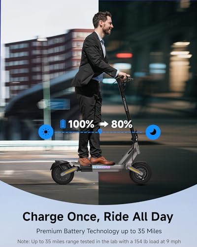 Image of ECOROAD Electric Scooter,25MPH-32MPH, 18-50 Miles Range, 330LBS Load, Off-Road Tires, RGB Lights & APP Control