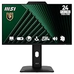MSI PRO MP242PMG 23.8 Inch Full HD Office Monitor - 1920 x 1080 IPS Panel, 120Hz, Built- in camera, Eye-Friendly Screen, VESA, Display Kit Support, 4-Way Adjustable - HDMI, DisplayPort, D-Sub (VGA)