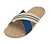 Hwayslon Fashion Unisex Linen Summer Beach Shoes Skidproof Indoor Slippers (7.5-8, Blue)