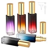 Segbeauty 0.34oz Empty Travel Perfume Atomizer Refillable, 5 Pack Mini Glass Perfume Spray Bottles, 10ml Portable Travel Cologne Spray Bottles, Small Cologne Atomizers with Clear Transfer Tool Set