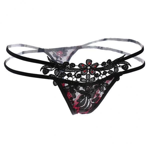 ujeavette 3xWomen Lace Floral Briefs Lingerie Knickers Thongs Panties Underwear Black-picture-26