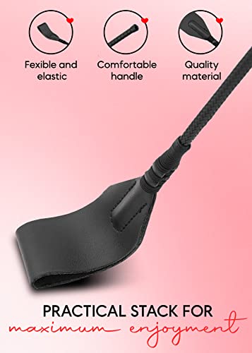 Image of Adult Sex Crop 17 Inch and 12 Inch Spanking Paddle for Adults - Faux Leather BDSM Fetish Bondage SM Toys for Couples Play