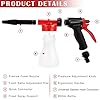 CROWNSHOP Snow Foam Sprayer Car Wash Spray Tool Long Gun Use Hose Sprayer 900 ml Cleaning Foam Spray Gun Car Wash Soapy Water Nozzle for Home Garden Watering (Red)