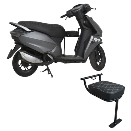 Image of AMB Scooty Activa Front Baby Seat | Foldable Kids Scooter Chair | Soft Cushion Comfort | Adjustable Secure Child Riding Seat | Durable Metal Frame Build | Universal Fit for All Scooters