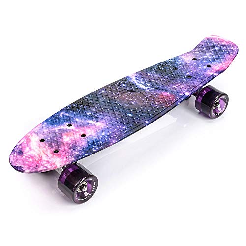 Retro-Skateboard 56 cm, Mini-Cruiser, Kunststoff-Board, perfektes...